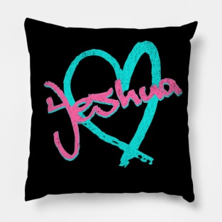 I Love Yeshua Vintage 80's & 90's Blue and Pink Pillow