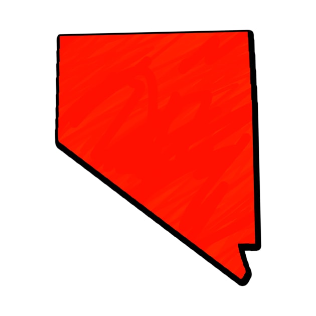 Bright Red Nevada Outline by Mookle