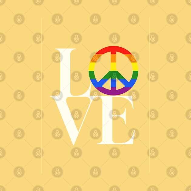 Peace and love - symbol for diversity and inclusion in yellow by punderful_day