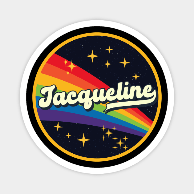 Jacqueline // Rainbow In Space Vintage Style Magnet by LMW Art