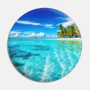 Clear Water with a Tropical Island and Blue Sky - Landscape Pin