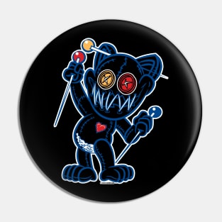 VooDoo Black Kitty Cat Doll Pittsburg Colors Pin