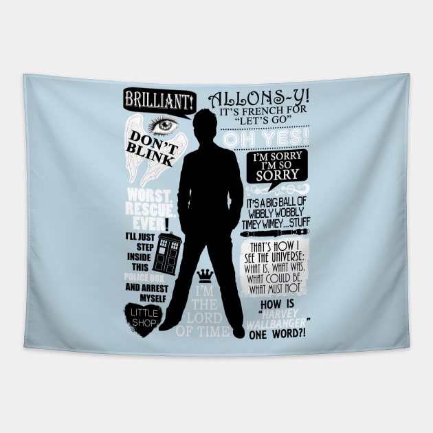 Doctor Who - 10th Doctor Quotes Tapestry by Fantality