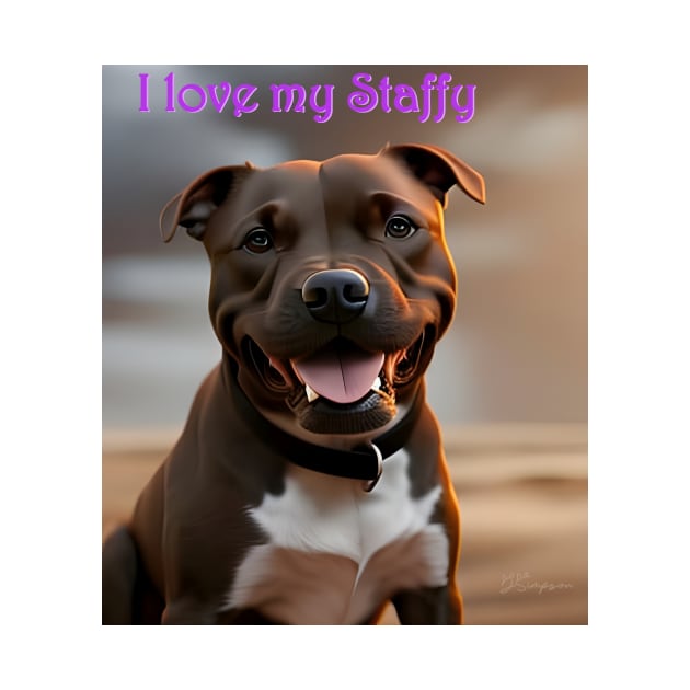 I love my Staffy by J7Simpson