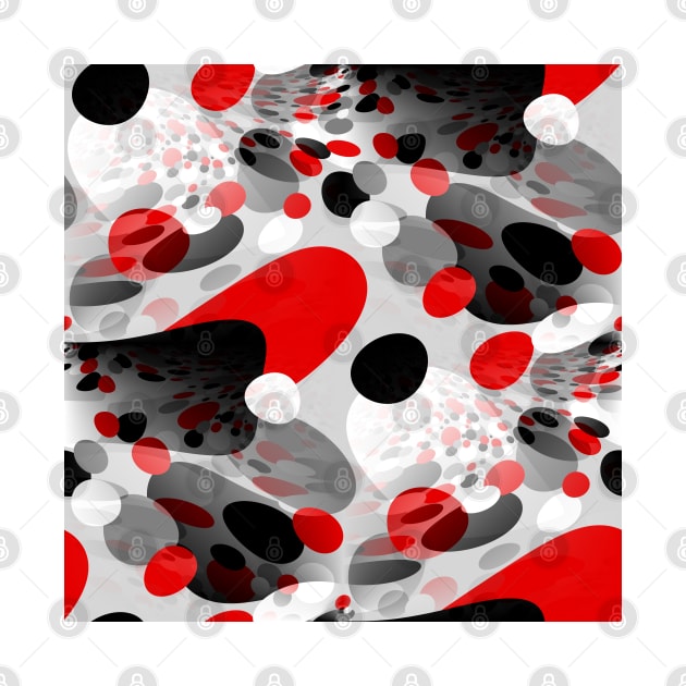 Stir Crazy - Abstract - Red, Gray, Black, White by MellowCat