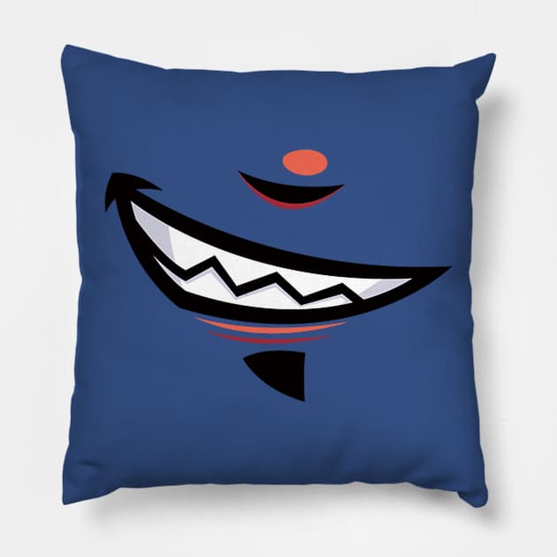 devilish grin cartoon mouth Pillow by amnelei
