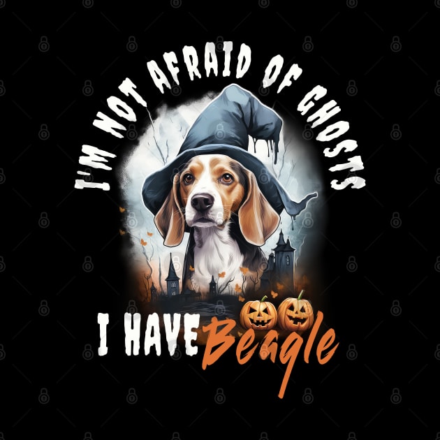 Beagle Dog Ghost Guardian Vintage Halloween Funny by Sniffist Gang