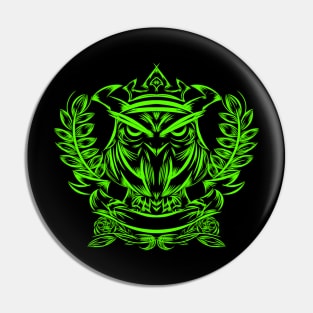 Green owl Pin