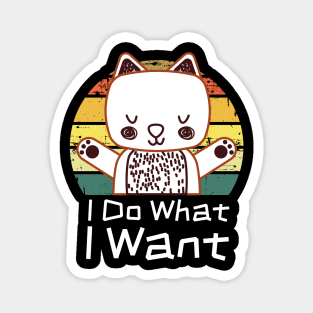 I Do What I Want Retro Cat Magnet