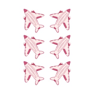 Pink modern planes | Cabin Crew Series T-Shirt