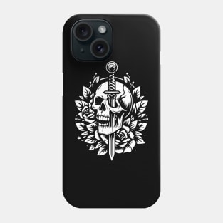 skull with sword Phone Case