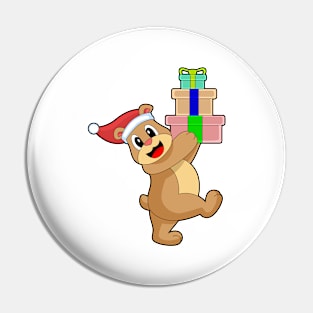 Bear Christmas Santa hat Pin