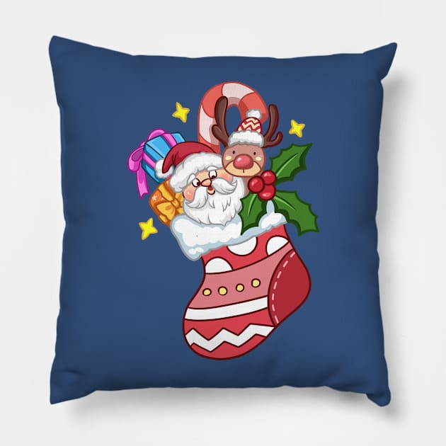 Noel Cute Sock Pillow by Little Forest Art