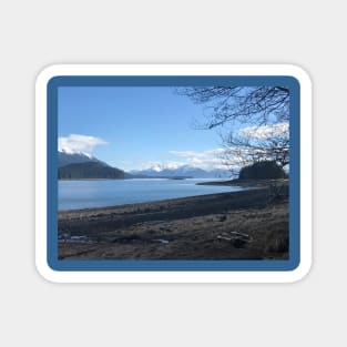 Southeast Alaska coastline with Glacial Mountains Magnet