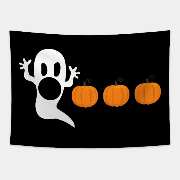 ghosts eating pumpkin Tapestry by Ahmeddens