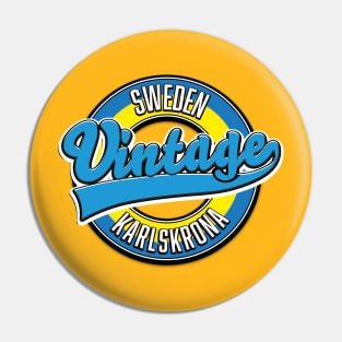 Karlskrona sweden vintage style logo. Pin