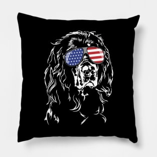 Proud Gordon Setter American Flag sunglasses dog Pillow