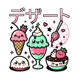 Japanese Kawaii Desserts Ice Cream & Sweets T-Shirt