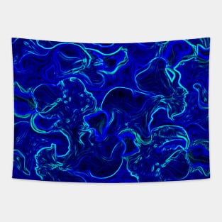 colorful abstract blue print Tapestry