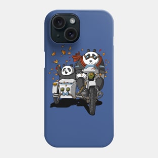 Panda Bears Riding Motorcycle Funny Cartoon Race Phone Case