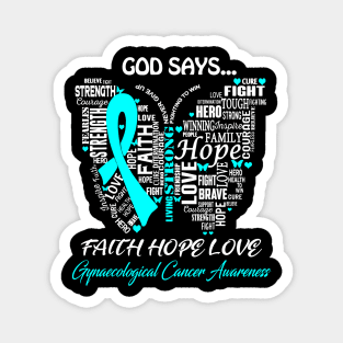 Butterfly Faith Hope Love Gynecologic Cancer Awareness Magnet