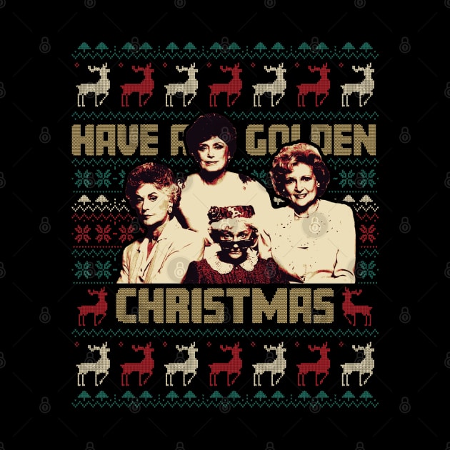 Have A Golden Christmas Ugly Christmas Pattern by mia_me