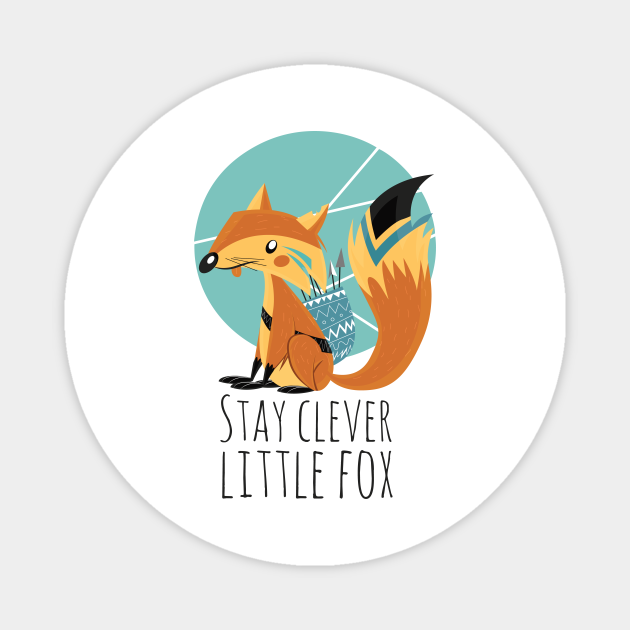 FOX CARTOON ILLUSTRATION stay clever little animal - Fox Illustration - Magnet | TeePublic FOX CARTOON ILLUSTRATION stay clever little animal - Fox Illustration - Magnet | TeePublic