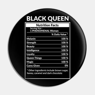 Black Queen Nutrition Facts Pin