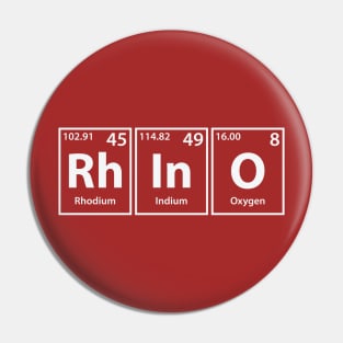 Rhino (Rh-In-O) Periodic Elements Spelling Pin