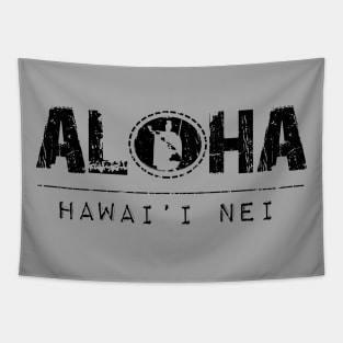 Aloha Rising Sun King Kamehameha(black) by Hawaii Nei All Day Tapestry