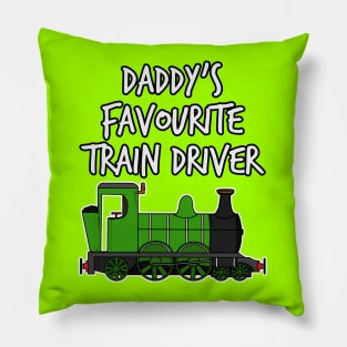 Daddy's Favourite Train Driver Kids Steam Engine (Green) Pillow