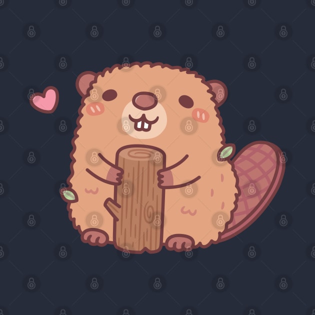 Cute Beaver Holding A Piece Of Wood by rustydoodle