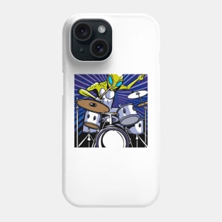 Alien drummer rock star space jam Phone Case