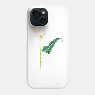 one white calla lily watercolor Phone Case