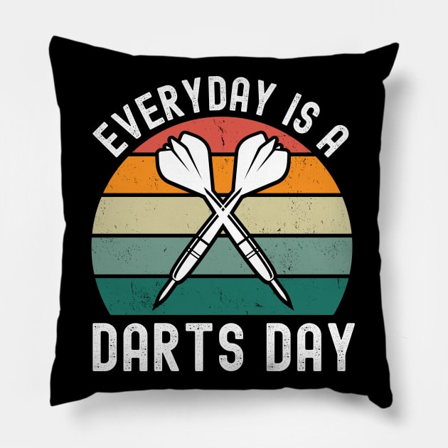 Everyday Is A Darts Day Pillow by footballomatic