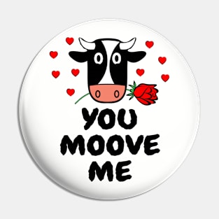 Romantic Cow Valentines Pin