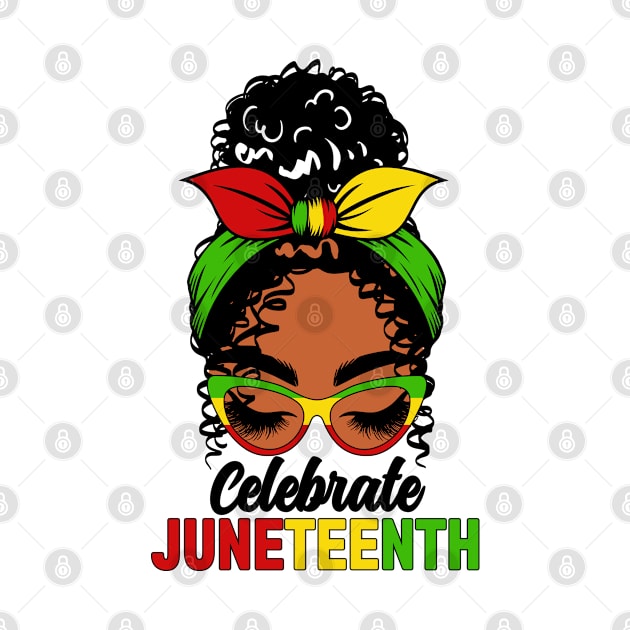 Celebrate Juneteenth Women Girl Messy Bun by snnt