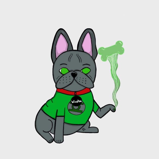 Green Lantern French Bulldog by DelaneysDoggos42