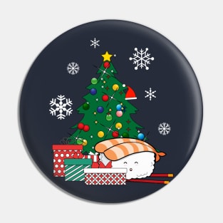 Happy Sushi Around The Christmas Tree Pin