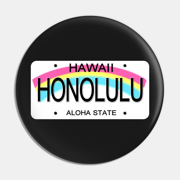 Honolulu Hawaii License Plate Pin by Mel's Designs