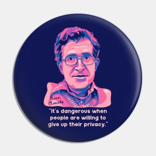 Noam Chomsky Portrait and Quote Pin