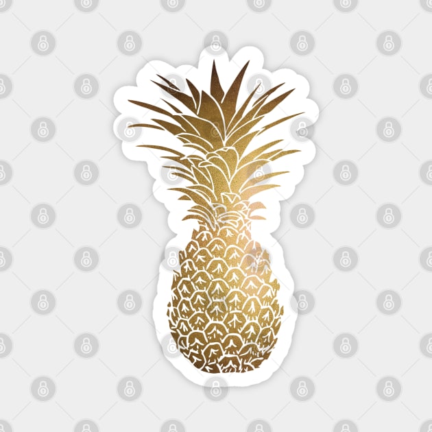 Golden pineapple Magnet by GreenZebraArt