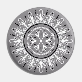 Black and White Mandala Pin