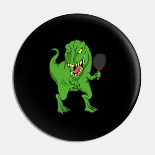 Cartoon dinosaur playing table tennis Pin