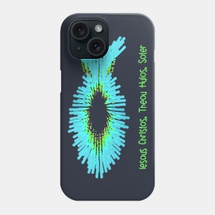 Cool Blue Jesus Fish With Greek Meaning Phone Case