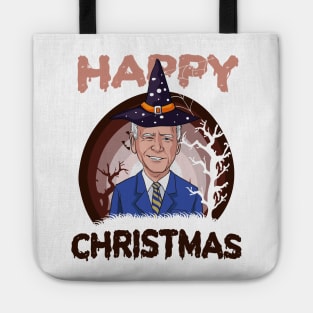 Funny Joe Biden Rainbow Halloween Happy Christmas Witch Hat Anti Biden Tote