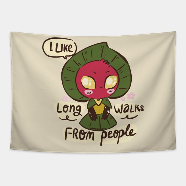 Introvert Flatwoods Monster I Like Long Walks From People Cute Cryptids Tapestry by gusniac