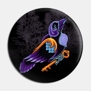 Raven and the Skeleton Key Pin