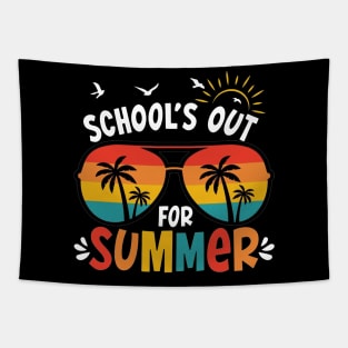 Retro Schools Out For Summer Last Day Of School Teacher Kids Tapestry