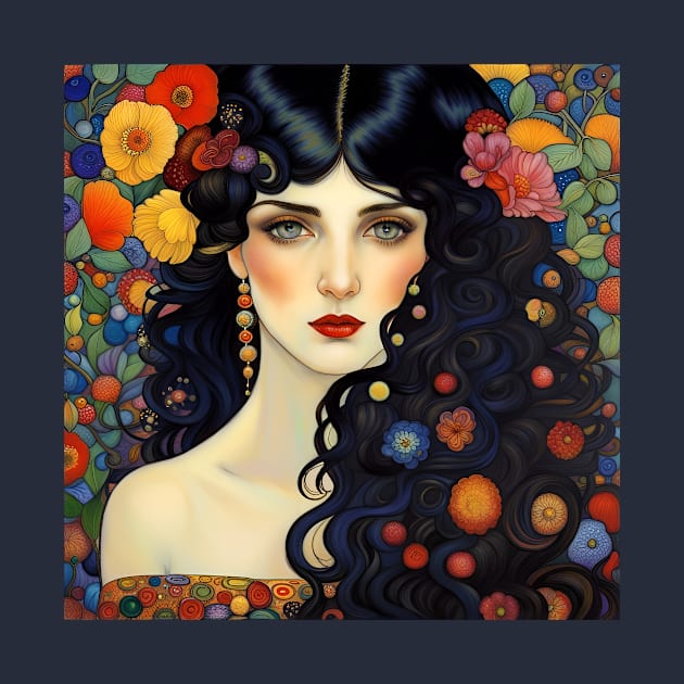 Art Nouveau Beauty gorgeous Bohemian woman by LittleBean